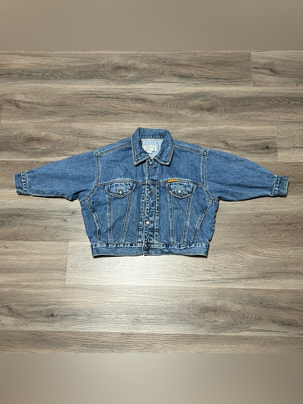 Vintage Jordache Kids Medium 5 Blue Jean Jacket Trucker Denim Button Up 80s